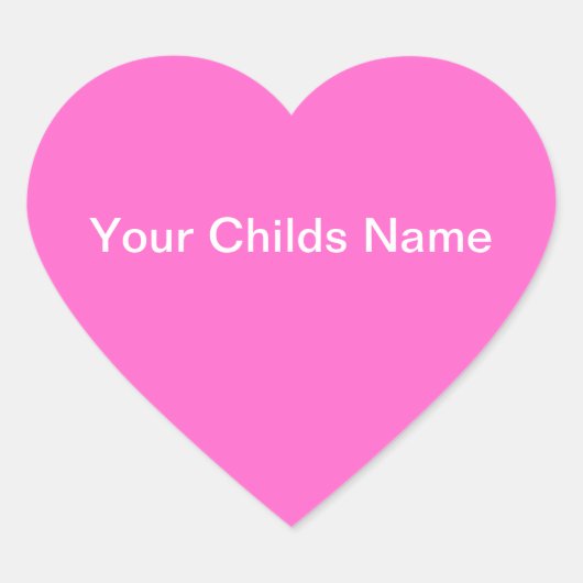 Kinder naam Sticker Heart Persoonlijk Roze Wit (Voorkant)