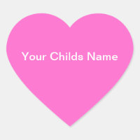 Kinder naam Sticker Heart Persoonlijk Roze Wit
