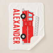 Kinder naam van Fire Truck Sherpa Deken (Voorkant)