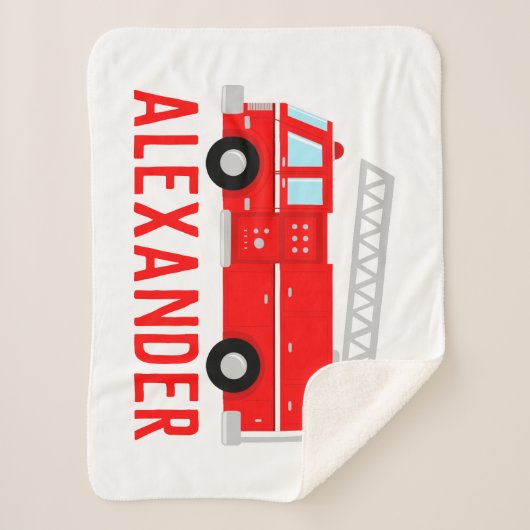 Kinder naam van Fire Truck Sherpa Deken (Voorkant)