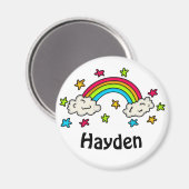 Kinder naam van kleurrijke regenboog en sterren magneet (Voorkant / Achterkant)