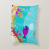 Kinder naam van kleurrijke Zeeen van de oceaan Accent Kussen (Achterkant (Verticaal))