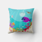 Kinder naam van kleurrijke Zeeen van de oceaan Kussen (Achterkant)