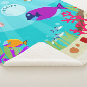 Kinder naam van kleurrijke Zeeen van de oceaan Sherpa Deken (3/4)