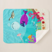 Kinder naam van kleurrijke Zeeen van de oceaan Sherpa Deken (Voorkant (horizontaal))