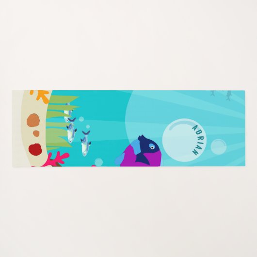 Kinder naam van kleurrijke Zeeen van de oceaan Yogamat (Achterkant (horizontaal))
