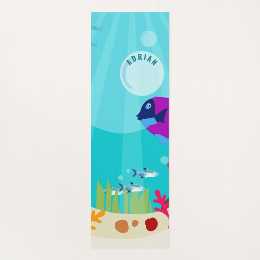 Kinder naam van kleurrijke Zeeen van de oceaan Yogamat (Achterkant)