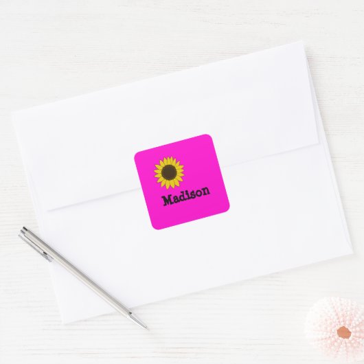 Kinder naam Zonnebloem Stickers (Envelop)