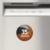 kinder naam zwarte grijze basketbalteam magneet (Insitu (Vaatwasser))