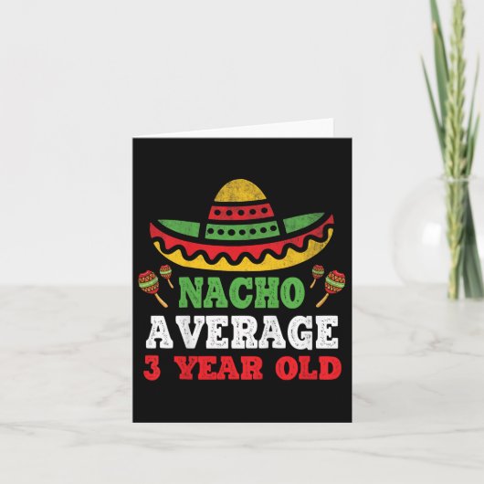 Kinder Nacho Gemiddelde 3 Jaar Oude Verjaardag Cin Kaart (Voorkant)