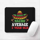 Kinder Nacho Gemiddelde 3 Jaar Oude Verjaardag Cin Muismat (Met muis)