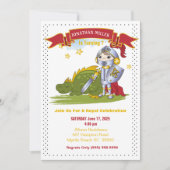 Kinder nacht in Armor Dragon Birthday Party Kaart (Voorkant)