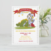 Kinder nacht in Armor Dragon Birthday Party Kaart (Staand voorkant)