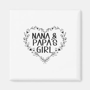 Kinder Nana &amp; Papas Meisje Bloemen Hart aan op Magneet