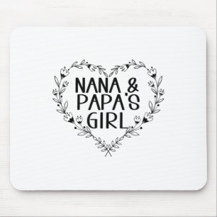 Kinder Nana & Papas Meisje Bloemen Hart aan op Muismat