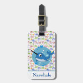 Kinder Narwhale Bagagelabel (Voorkant verticaal)
