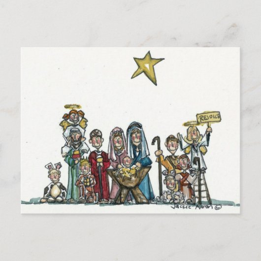 kinder nativityscène briefkaart (Voorkant)