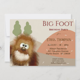 Kinder Natuur Big Foot/Sasquatch Birthday Party Kaart