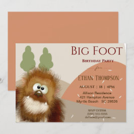 Kinder Natuur Big Foot/Sasquatch Birthday Party Kaart