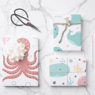 Kinder Nautisch Patroon Inpakpapier Vel