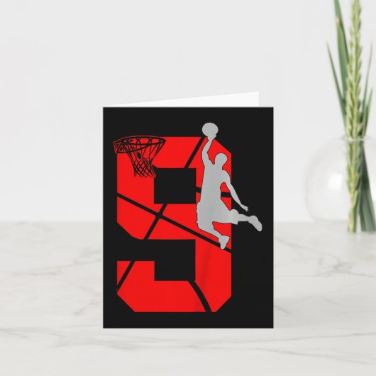 Kinder negende Basketball Birthday PartyThema Kaart (Voorkant)