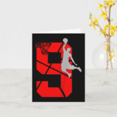 Kinder negende Basketball Birthday PartyThema Kaart (Gele Bloem)