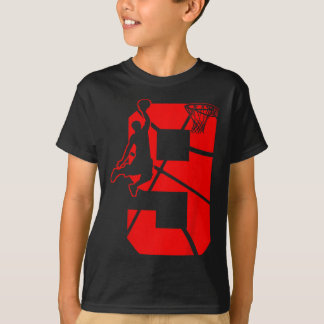 Kinder negende Basketball Birthday PartyThema T-shirt