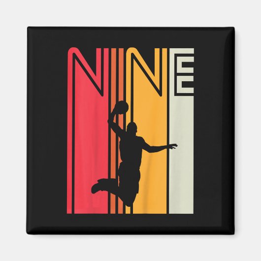 Kinder negende verjaardag Basketball Lover 9 jaar  Magneet (Voorkant)