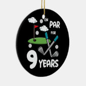 Kinder negende verjaardag Golf Funny Golfer 9 jaar Keramisch Ornament (Rechts)