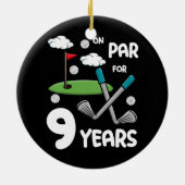 Kinder negende verjaardag Golf Funny Golfer 9 jaar Keramisch Ornament (Achterkant)