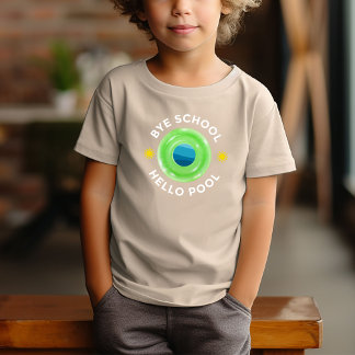 Kinder neon lime groen zwembad leuke zomertijd t-shirt