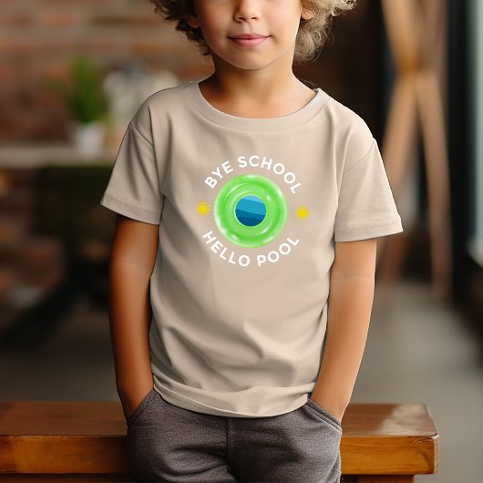 Kinder neon lime groen zwembad leuke zomertijd t-shirt