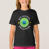 Kinder neon lime groen zwembad leuke zomertijd t-shirt (Voorkant)