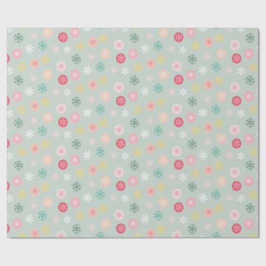 Kinder neutraal kleurrijk Snowflake kerstfeest Cadeaupapier (Vlak)