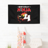 Kinder Ninja Birthday Party Gift - 4 jaar oud Spandoek (Insitu)