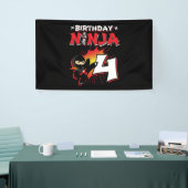 Kinder Ninja Birthday Party Gift - 4 jaar oud Spandoek (Beurs)