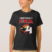 Kinder Ninja Birthday Party Gift - 4 jaar oud T-shirt (Voorkant)