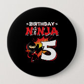 Kinder Ninja Birthday Party Gift - 5 jaar oud Ronde Button 4,0 Cm (Voorkant)