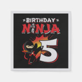Kinder Ninja Birthday Party Gift - 5 jaar oud Servet (Voorkant)