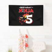 Kinder Ninja Birthday Party Gift - 5 jaar oud Spandoek (Insitu)