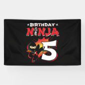 Kinder Ninja Birthday Party Gift - 5 jaar oud Spandoek (Horizontaal)