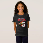 Kinder Ninja Birthday Party Gift - 5 jaar oud T-shirt (Voorkant volledig)