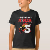 Kinder Ninja Birthday Party Gift - 5 jaar oud T-shirt (Voorkant)