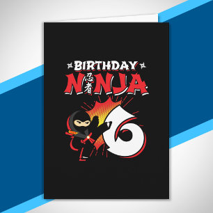 Kinder Ninja Birthday Party Gift - 6 jaar oud Kaart