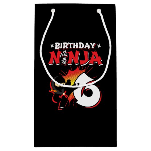 Kinder Ninja Birthday Party Gift - 6 jaar oud Klein Cadeauzakje (Achterkant)
