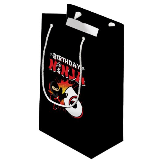 Kinder Ninja Birthday Party Gift - 6 jaar oud Klein Cadeauzakje (Achterkant Gekanteld)