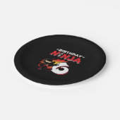 Kinder Ninja Birthday Party Gift - 6 jaar oud Papieren Bordje (Gekanteld)