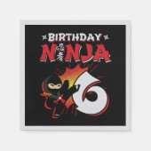 Kinder Ninja Birthday Party Gift - 6 jaar oud Servet (Voorkant)