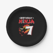 Kinder Ninja Birthday Party Gift - 7 jaar oud Papieren Bordje (Voorkant)