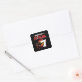 Kinder Ninja Birthday Party Gift - 7 jaar oud Vierkante Sticker (Envelop)